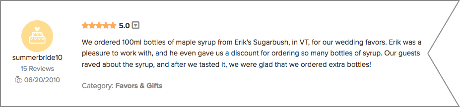 Erik's Sugarbush VT Organic Maple Syrup Testimonials